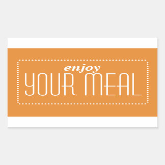 Sticker Rectangulaire Orange Savourez Votre Repas