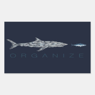 Sticker Rectangulaire Organisez les poissons