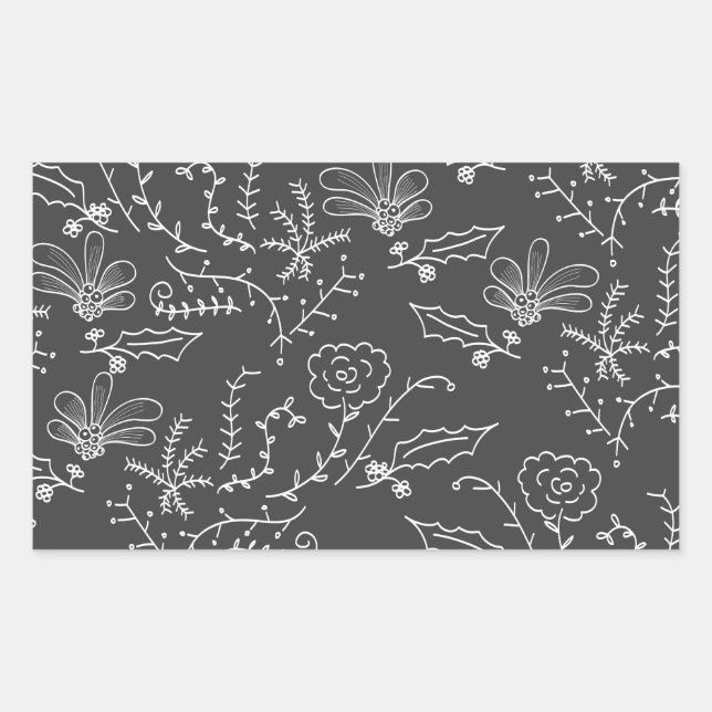 Sticker Rectangulaire ornements de vacances (Devant)