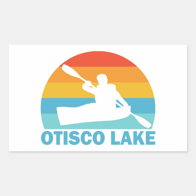 Sticker Rectangulaire Otisco Lake New York Kayak (Devant)