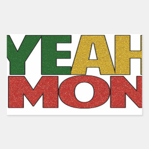 Sticker Rectangulaire Ouais vacances jamaïcaines de lundi