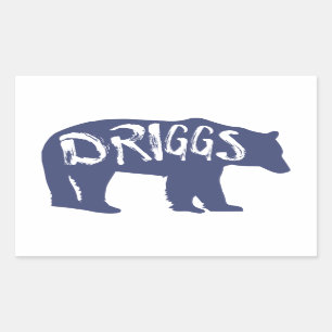 Sticker Rectangulaire Ours Driggs Idaho