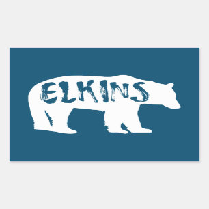 Sticker Rectangulaire Ours Elkins West Virginia