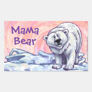 Sticker Rectangulaire Ours polaire mignon pour maman