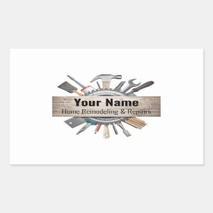 Sticker Rectangulaire Outils d'entrepreneur de bricolage personnalisable