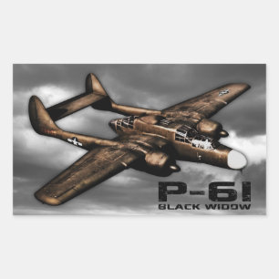 Sticker Rectangulaire P-61 Black Widow