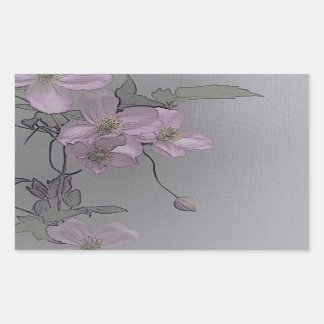 Sticker Rectangulaire © P Wherrell Magnifique clematis rose pâle
