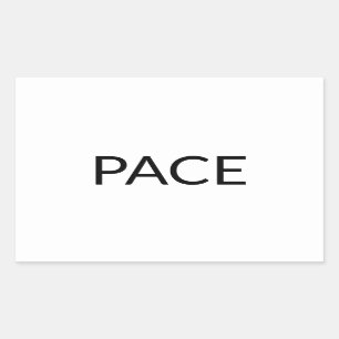 Sticker Rectangulaire Pace blanc noir italien paix simple minimaliste