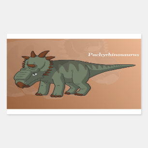 Sticker Rectangulaire Pachyrhinosaure Dinosaure