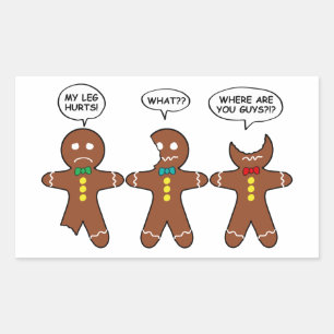 Sticker Rectangulaire Pain D'Épice Hommes Ma Jambe Blessé Vacances Recta
