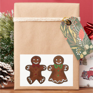 Sticker Rectangulaire Pain d'épices Homme Dame femme Noël Noël Noël Noël