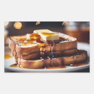 Sticker Rectangulaire Pain perdu avec beurre et sirop