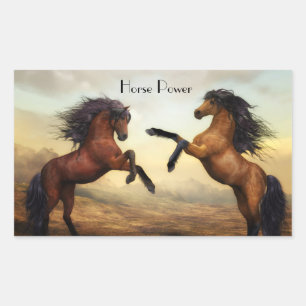 Sticker Rectangulaire paire de chevaux sauvages