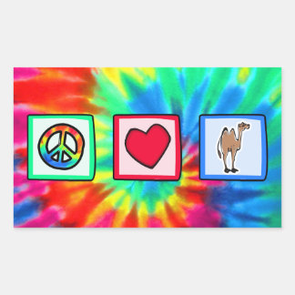 Sticker Rectangulaire Paix, Amour, Camels