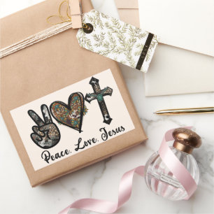 Sticker Rectangulaire Paix - Amour - Jésus