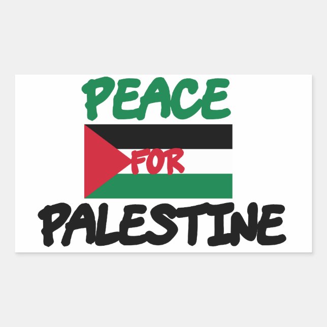 Sticker Rectangulaire Paix pour la Palestine (Devant)