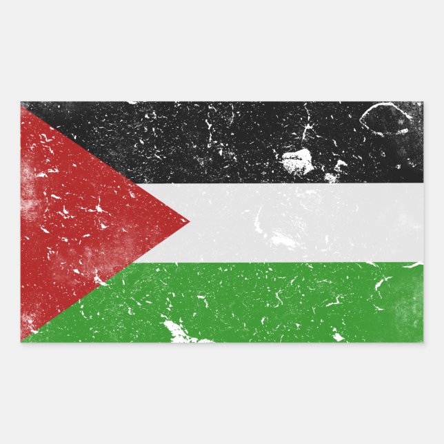 Sticker Rectangulaire Palestine - Drapeau libre Palestine (Devant)
