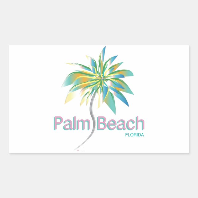 Sticker Rectangulaire Palm Beach, Floride (Devant)