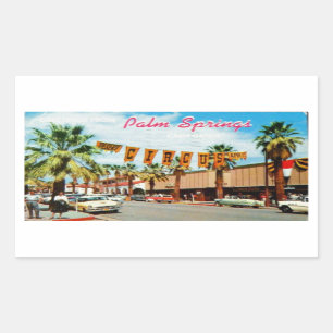 Sticker Rectangulaire Palm Springs, Californie - Vintage Postcard