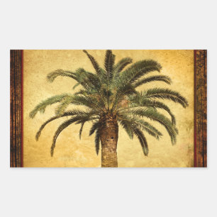 Sticker Rectangulaire Palmier vintage - Modèle Customisé tropical