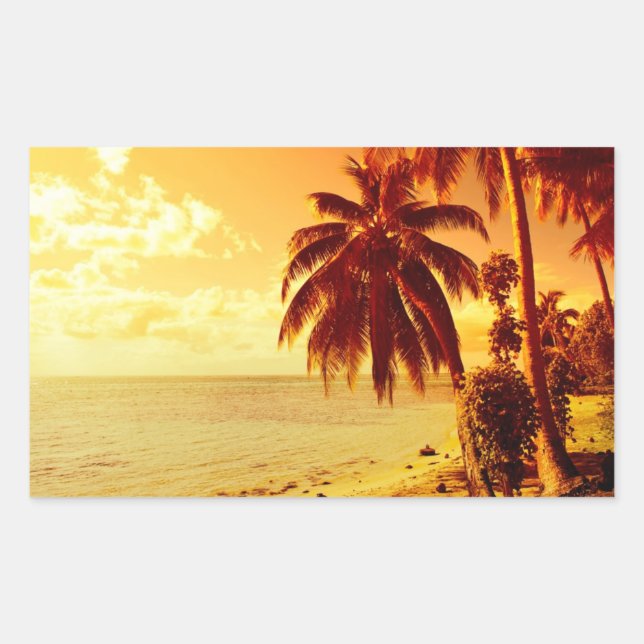 Sticker Rectangulaire Palmiers tropicaux à l'autocollant rectangle couch (Devant)