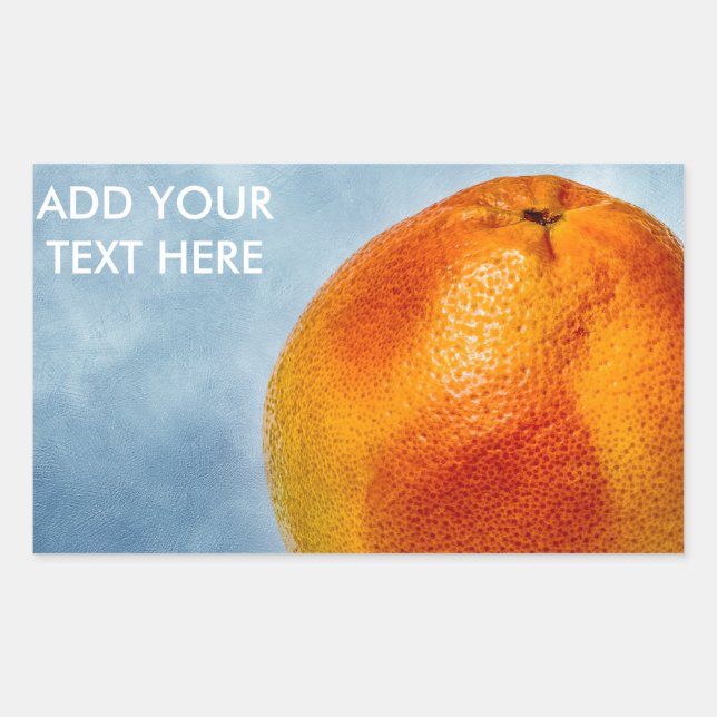 Sticker Rectangulaire Pamplemousse de couleur orange vif (Devant)