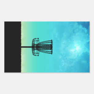Sticker Rectangulaire Panier de golf sur disque