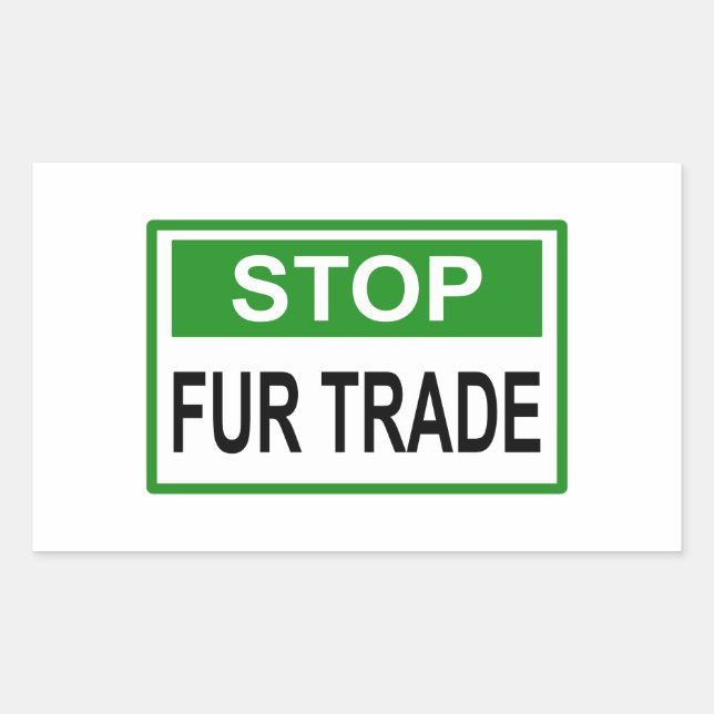 Sticker Rectangulaire Panneau commercial Stop Fur vert (Devant)