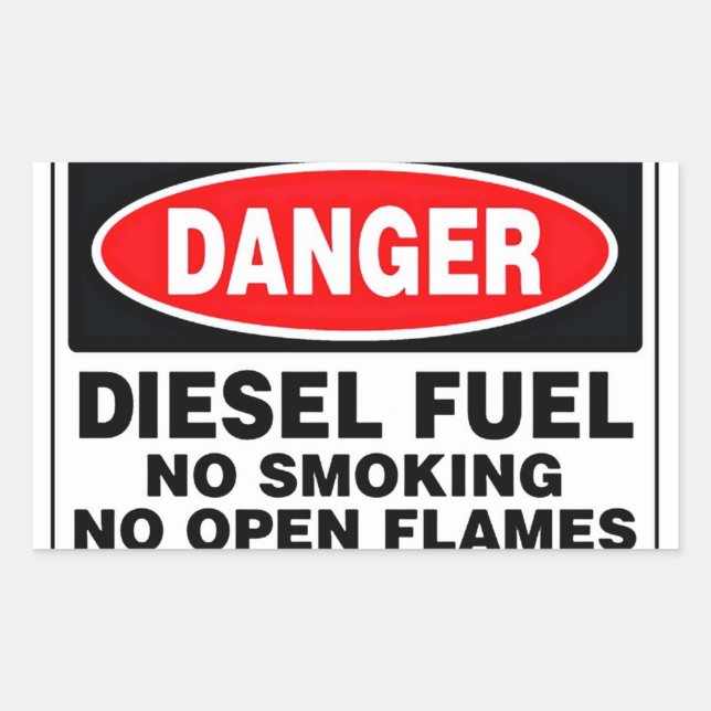 Sticker Rectangulaire Panneau de danger carburant diesel (Devant)