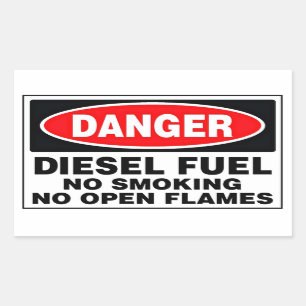Sticker Rectangulaire Panneau de danger carburant diesel
