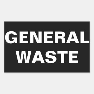 Sticker Rectangulaire Panneau de déchets généraux