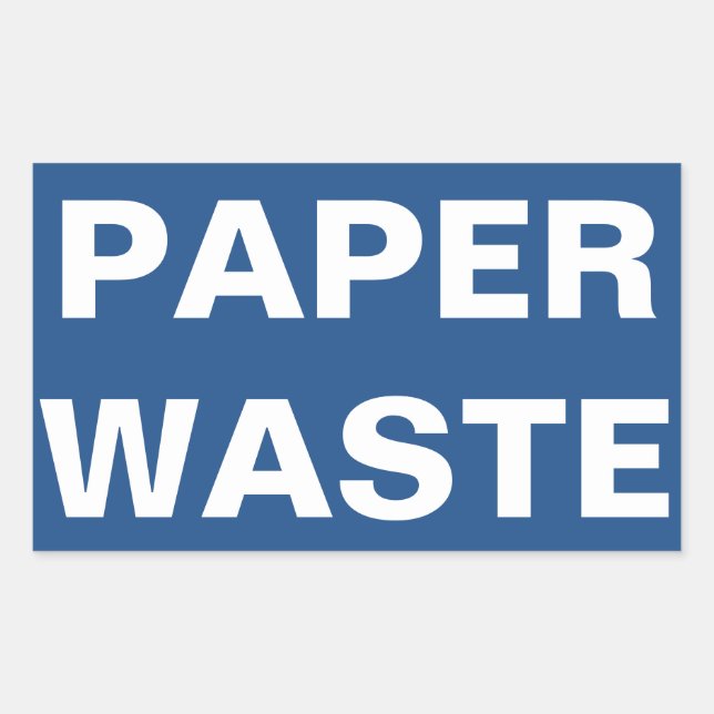 Sticker Rectangulaire Panneau de déchets papier (Devant)