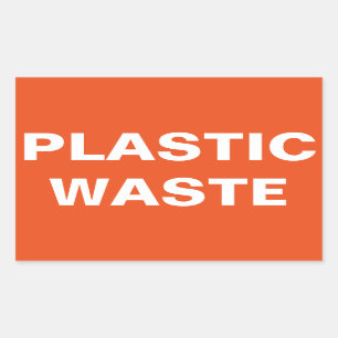 Sticker Rectangulaire Panneau de déchets plastiques