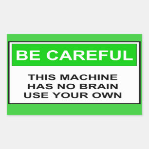 Sticker Rectangulaire Panneau de mise en garde de maintenance drôle