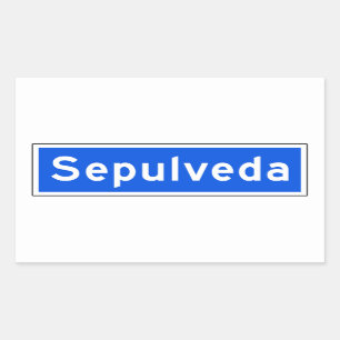 Sticker Rectangulaire Panneau de rue Sepulveda Boulevard, Los Angeles