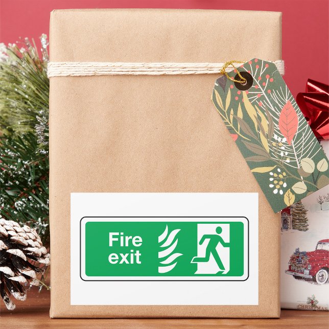 Sticker Rectangulaire Panneau de sortie incendie (Créateur téléchargé)