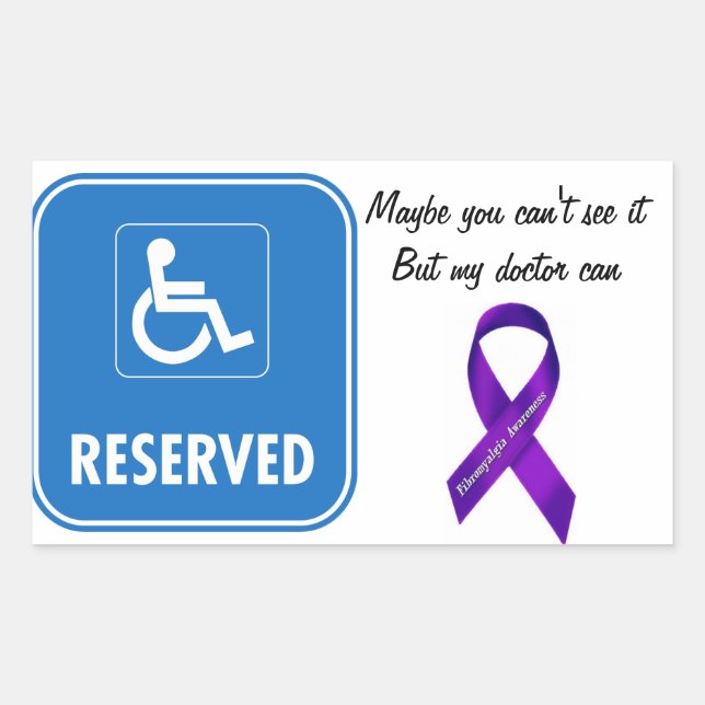 Sticker Rectangulaire Panneau de stationnement pour Handicap (Devant)
