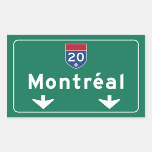 Sticker Rectangulaire Panneau routier de Montréal, Canada