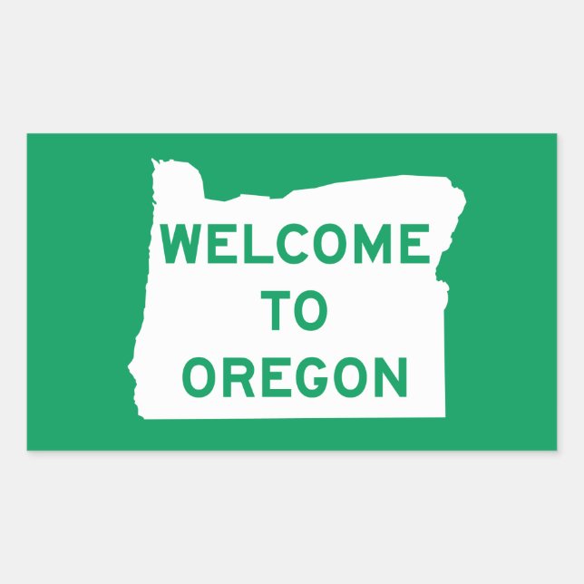 Sticker Rectangulaire Panneau routier Oregon - USA (Devant)