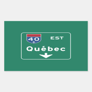 Sticker Rectangulaire Panneau routier Québec-Canada