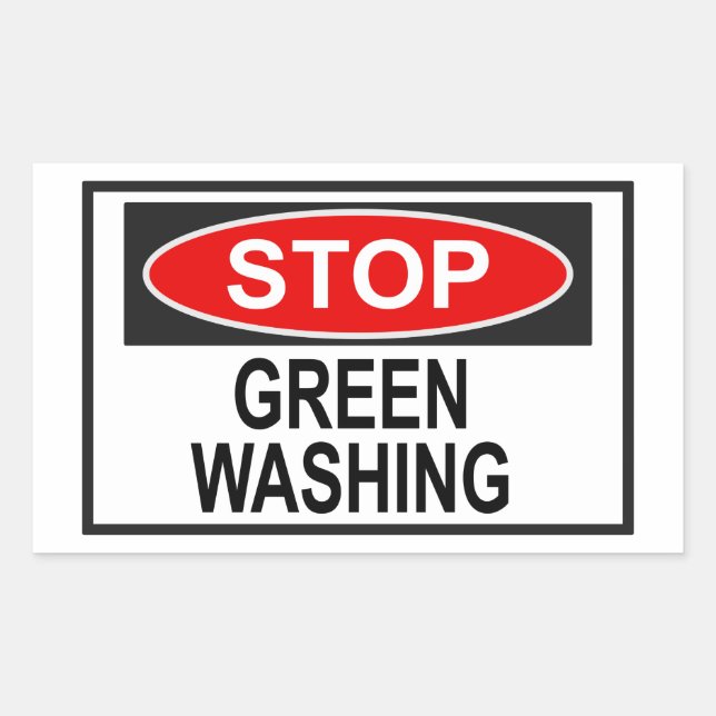 Sticker Rectangulaire Panneau Stop Greenwash (1) (Devant)