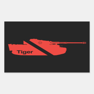 Sticker Rectangulaire Panzerkampfwagen minimal VI, rouge - noir