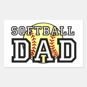 Sticker Rectangulaire Papa du softball