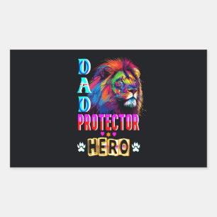 Sticker Rectangulaire Papa Protector Hero