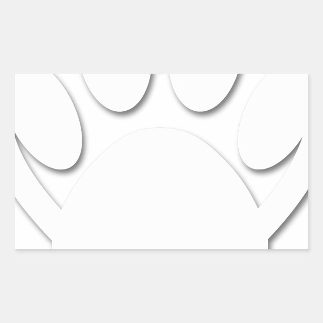 Sticker Rectangulaire Papier Coupe Chien Paw Et Forme Coeur (Devant)