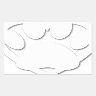 Sticker Rectangulaire Papier Coupe Chien Paw Et Forme Coeur