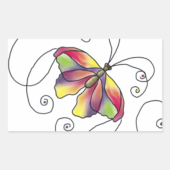 Sticker Rectangulaire Papillon (Devant)
