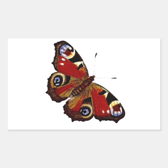 Sticker Rectangulaire Papillon coloré (Devant)