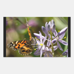 Sticker Rectangulaire Papillon orange sur vêtements et cadeaux de jacint