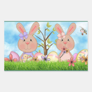 Sticker Rectangulaire Pâques